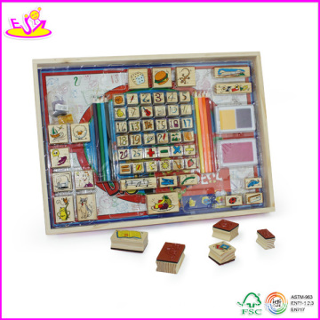 2014 New Wooden Kids Stamp Toys, Popualr Children Stamp Toys and Hot Selling Wooden DIY Stamp Toys with Best Price W03A014